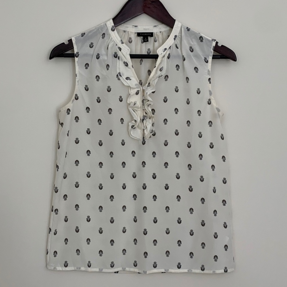 Talbots Sz 2 - Womens Sleeveless 100% Silk Top